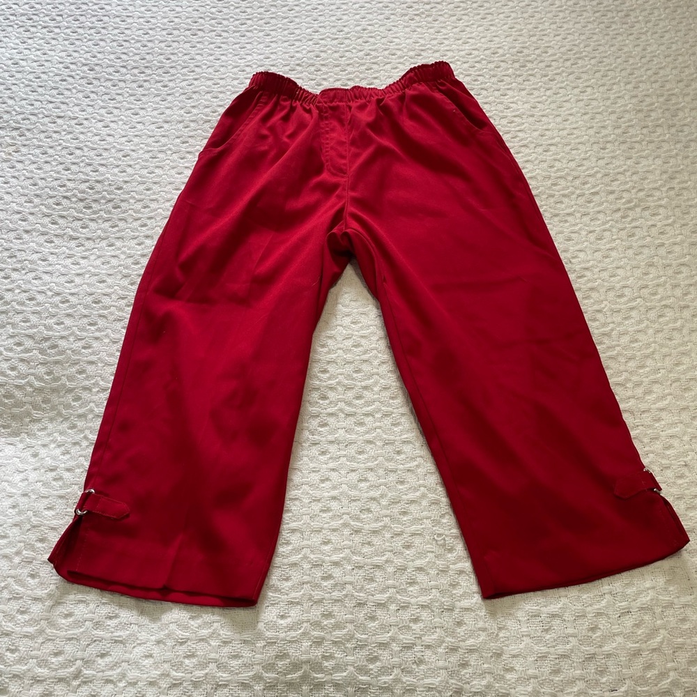 Allison Daley Vibrant Red Crop Pants~ Size 4P~ Casual and comfy
